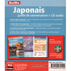 Face arrière livre apprentissage d'occasion Berlitz Japonais Coffret CD
