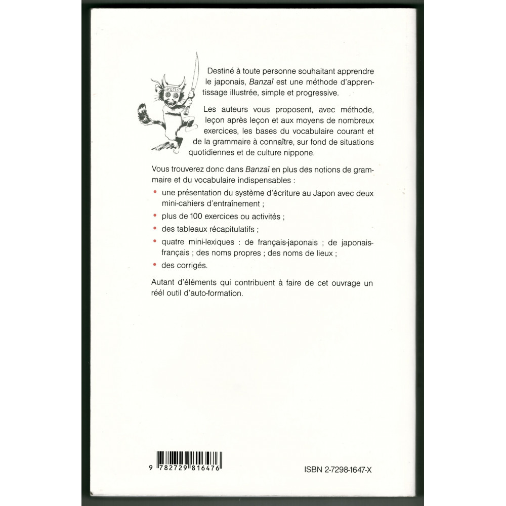 Acheter livre apprentissage Banzai Méthode de Japonais