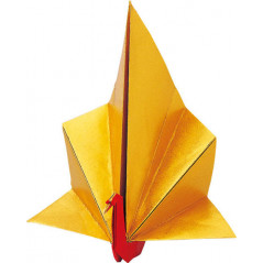 Papiers Origami - Rouge et Or - paon