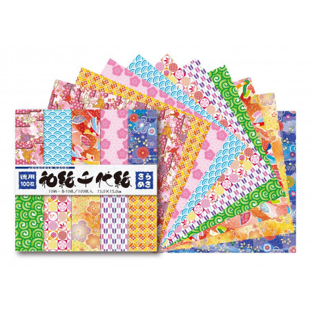 Papiers Origami - 100 Feuilles 10 Motifs