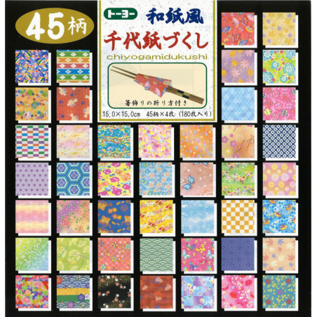 Papiers Origami - 180 Feuilles 45 Motifs
