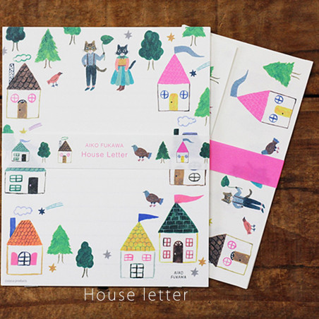 Papiers à Lettre et Enveloppes - Village de Chat Aiko Fukawa