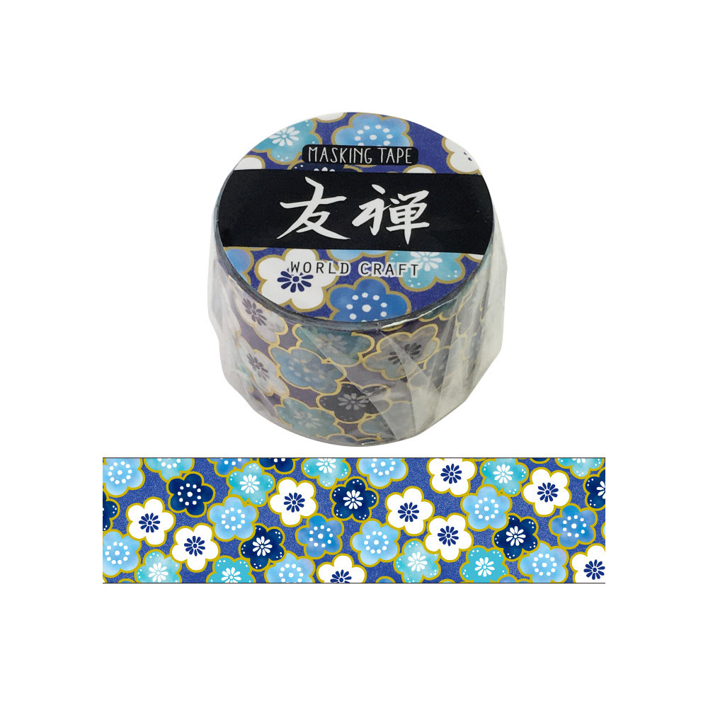 Washi Tape - Fleurs Bleues