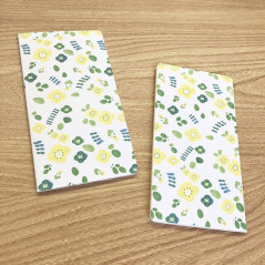 Carnet Japonais slim de 64 pages avec couverture à motif de Fleurs Jaunes et Vertes - vue 2