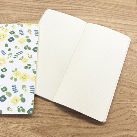 Carnet Slim - Fleurs Jaunes / Vertes