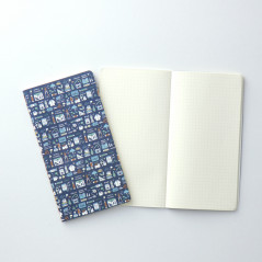 Carnet Japonais slim de 64 pages avec couverture à motif de Petits objets du quotidien. - Vue 2