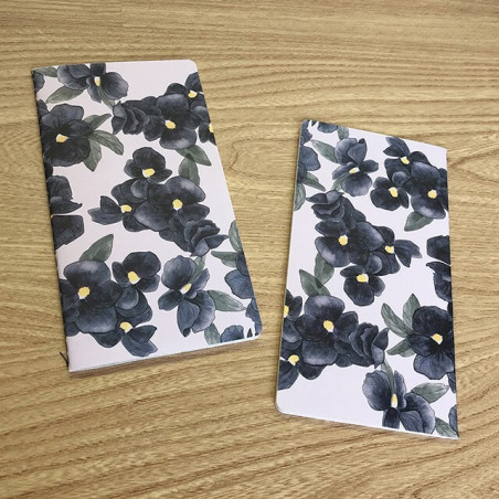 Carnet Slim - Fleurs Noires